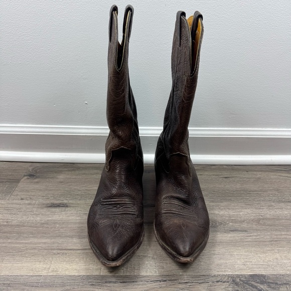 Nocona Leather Cowboy Boots Men’s Size 12 Dark Brown Western Boot - Picture 2 of 12